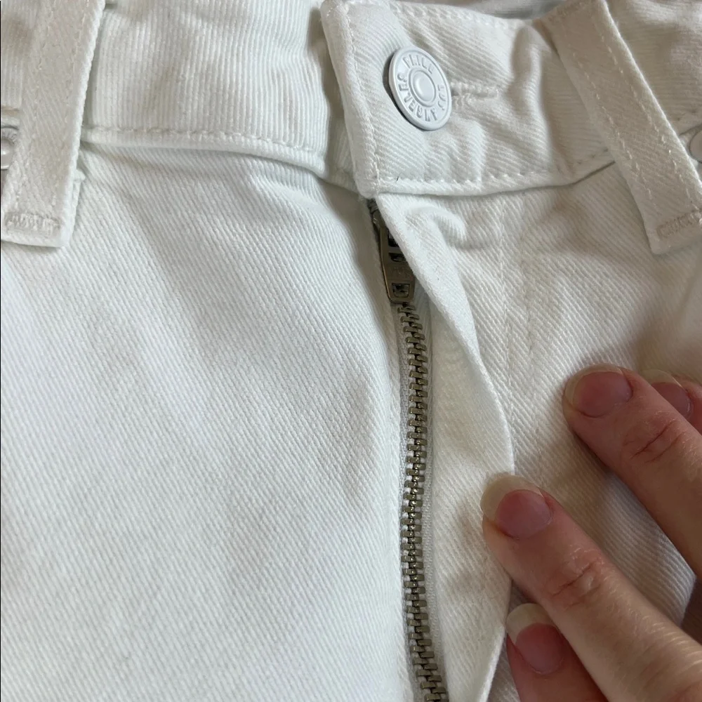 PAIGE Cindy Crop “crisp white” with distressed hem jeans womens 28 - Picture 12 of 13